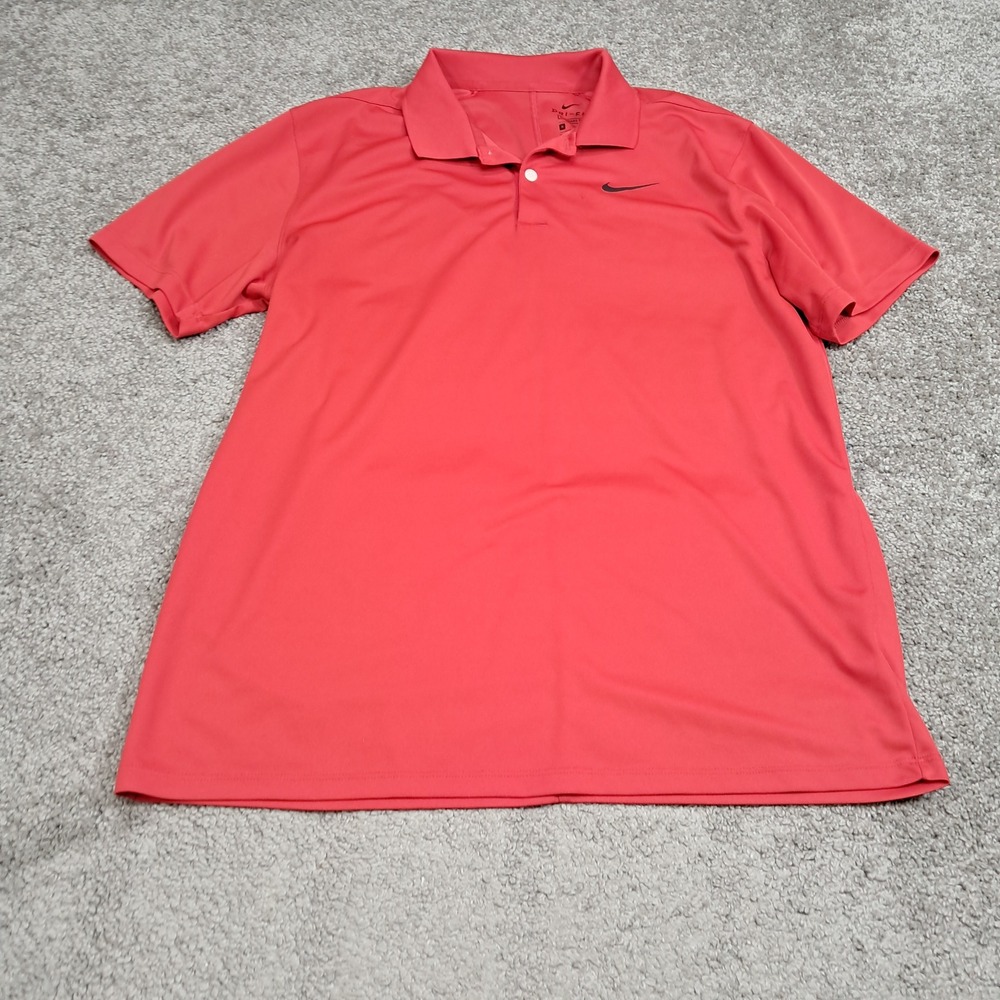 Nike Dri-FIT Standard Fit Mens Short Sleeve Golf Polo Shirt Red Medium